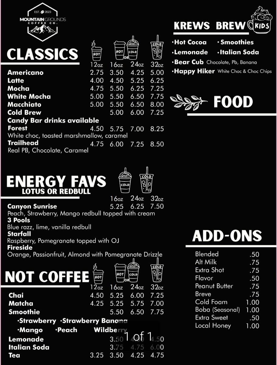 Mountain Grounds Coffee Co Photo Menu 1