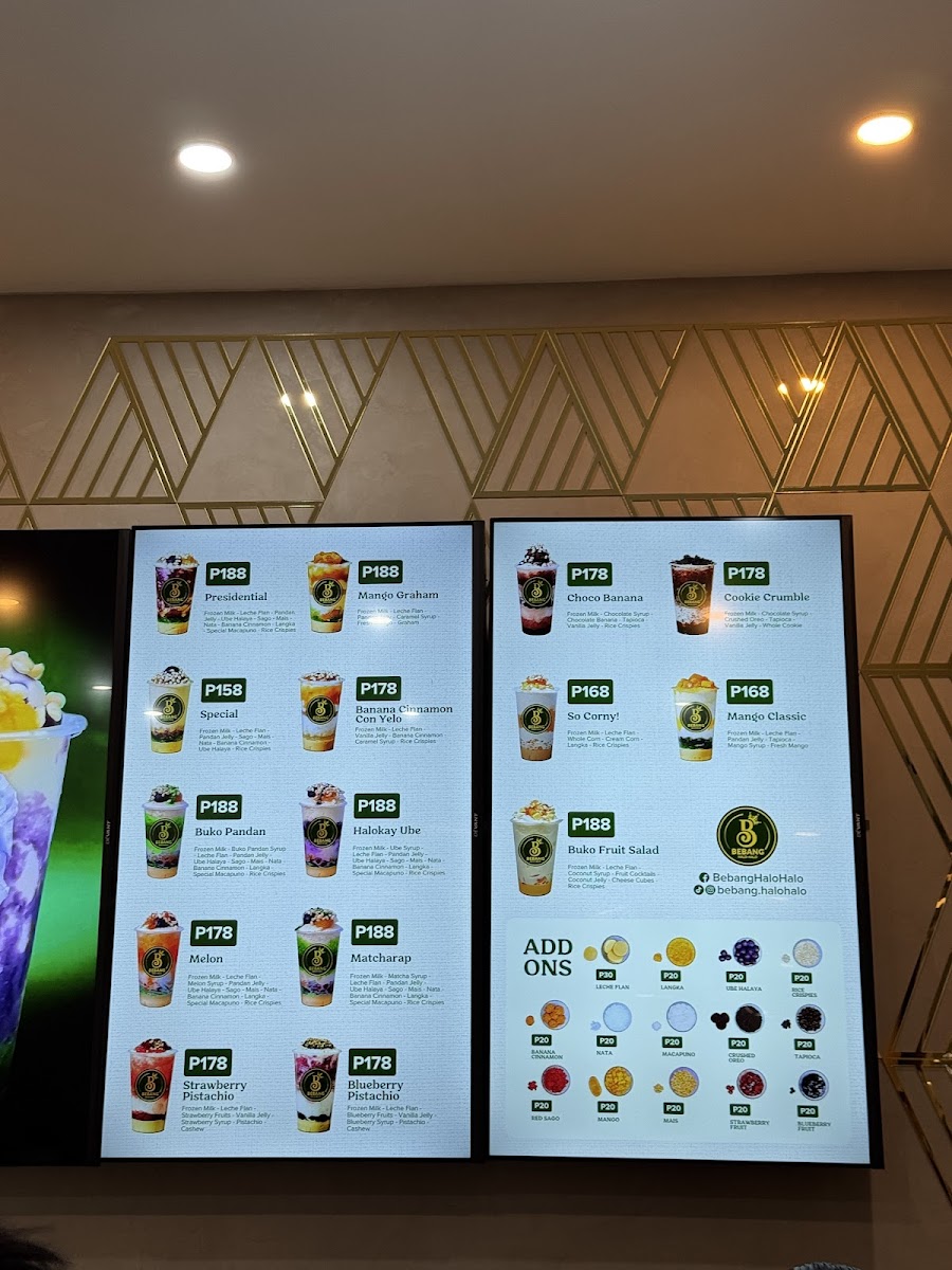 Bebang Halo-Halo Venice Grand Canal Mall Photo Menu 2