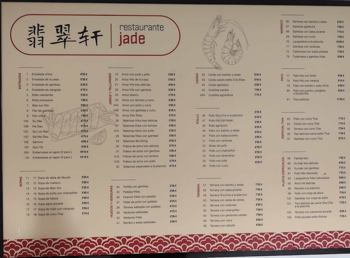Restaurante Chino Jade Photo Menu 1