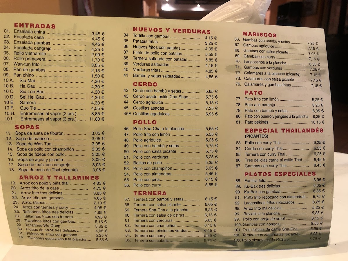 Restaurante Chino Jade Photo Menu 7