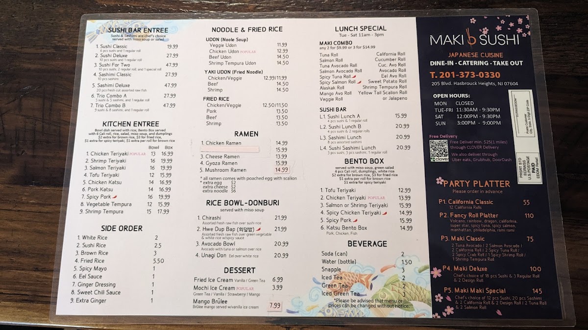 Maki sushi Photo Menu 3