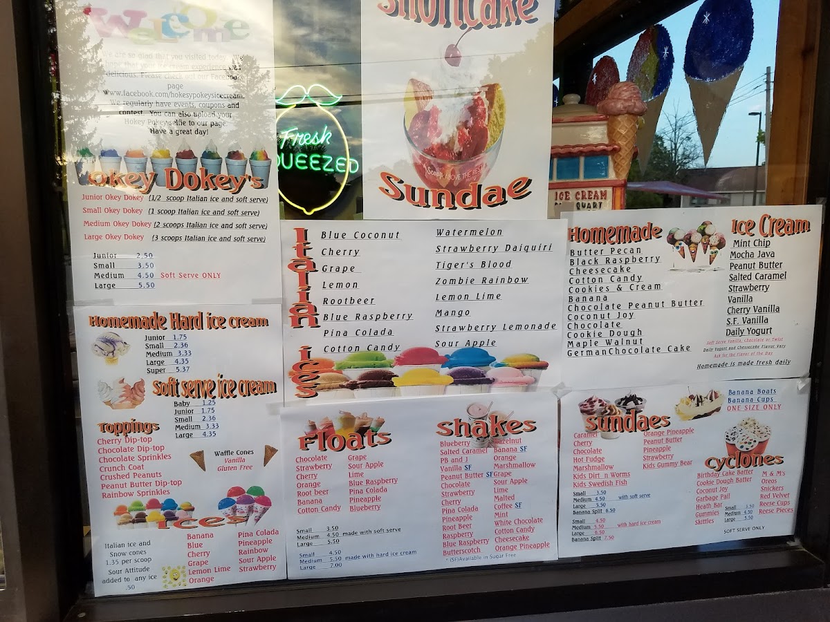 Hokey Pokey's Ice Creamery Photo Menu 1