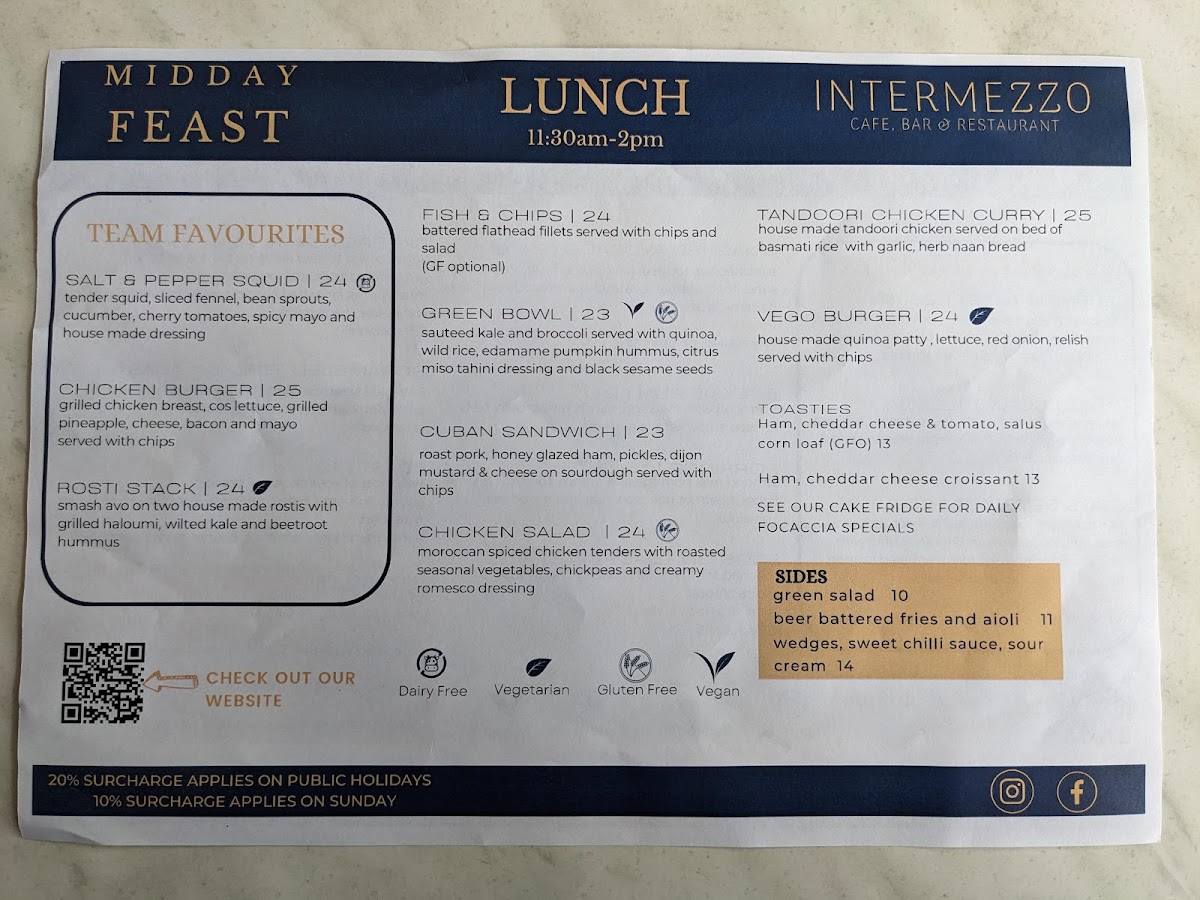 Intermezzo Cafe Photo Menu 1