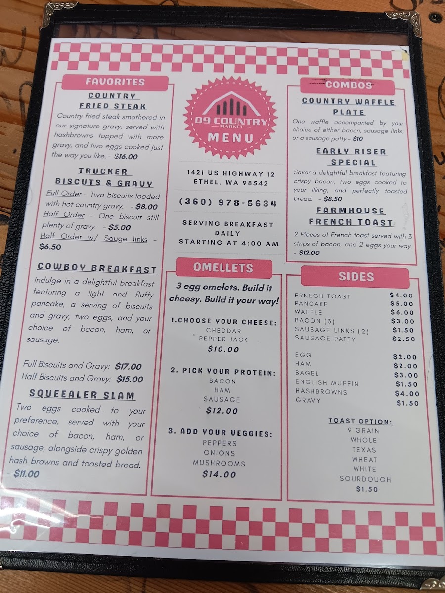 D9 Diner Photo Menu 1