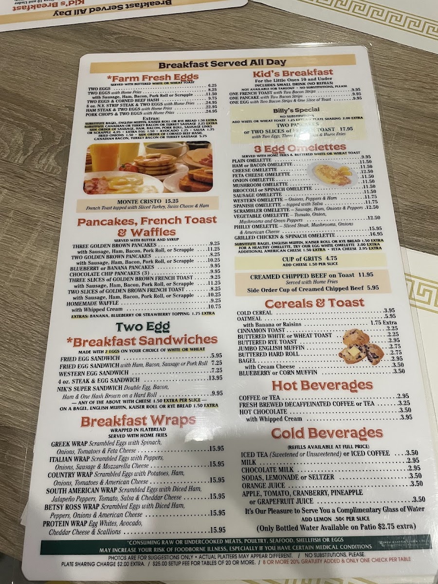 Billy's Pocono Diner Photo Menu 9