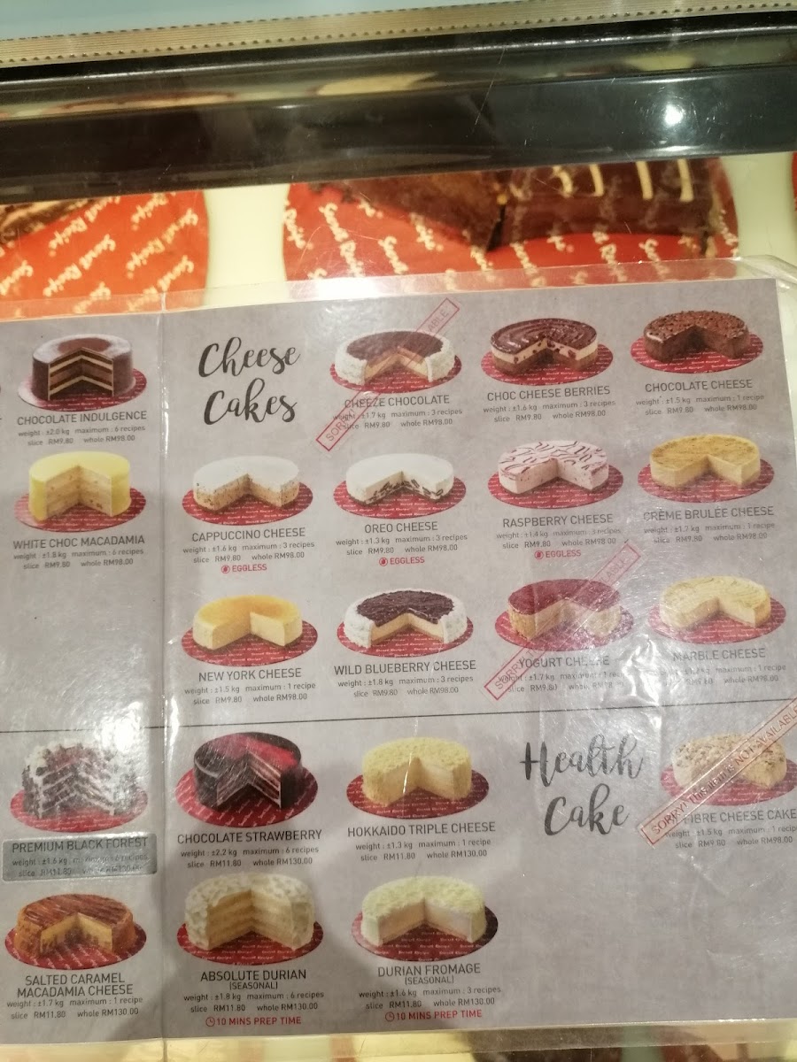 Secret Recipe Kangar Photo Menu 2