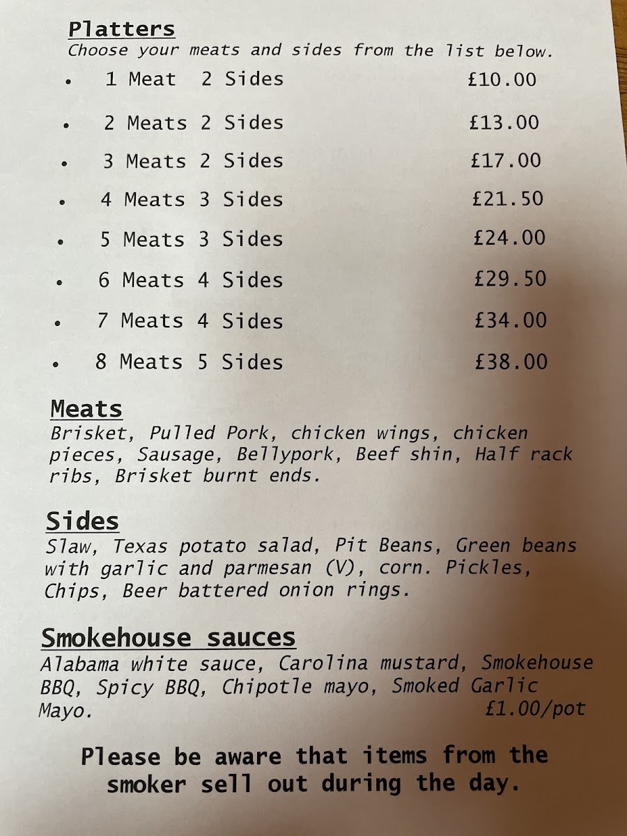 The Smokehouse Photo Menu 3