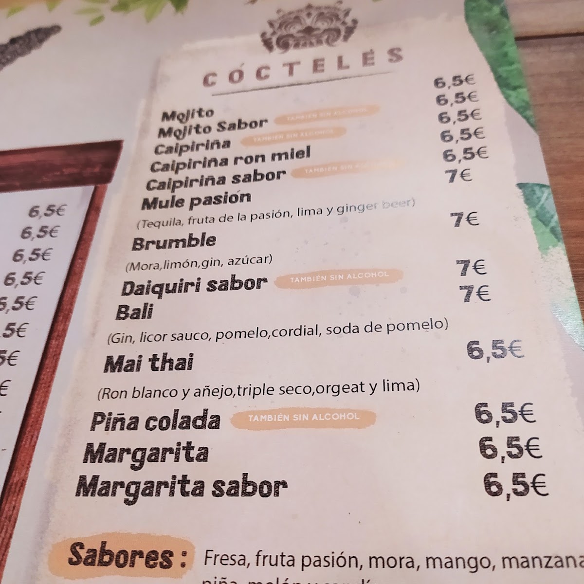 Bali Cafe Photo Menu 1