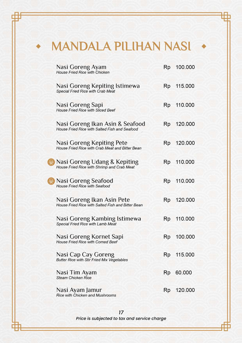 Sinar Mandala Restoran Photo Menu 10