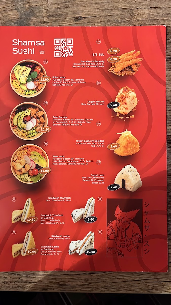 Shamsa Sushi Photo Menu 1