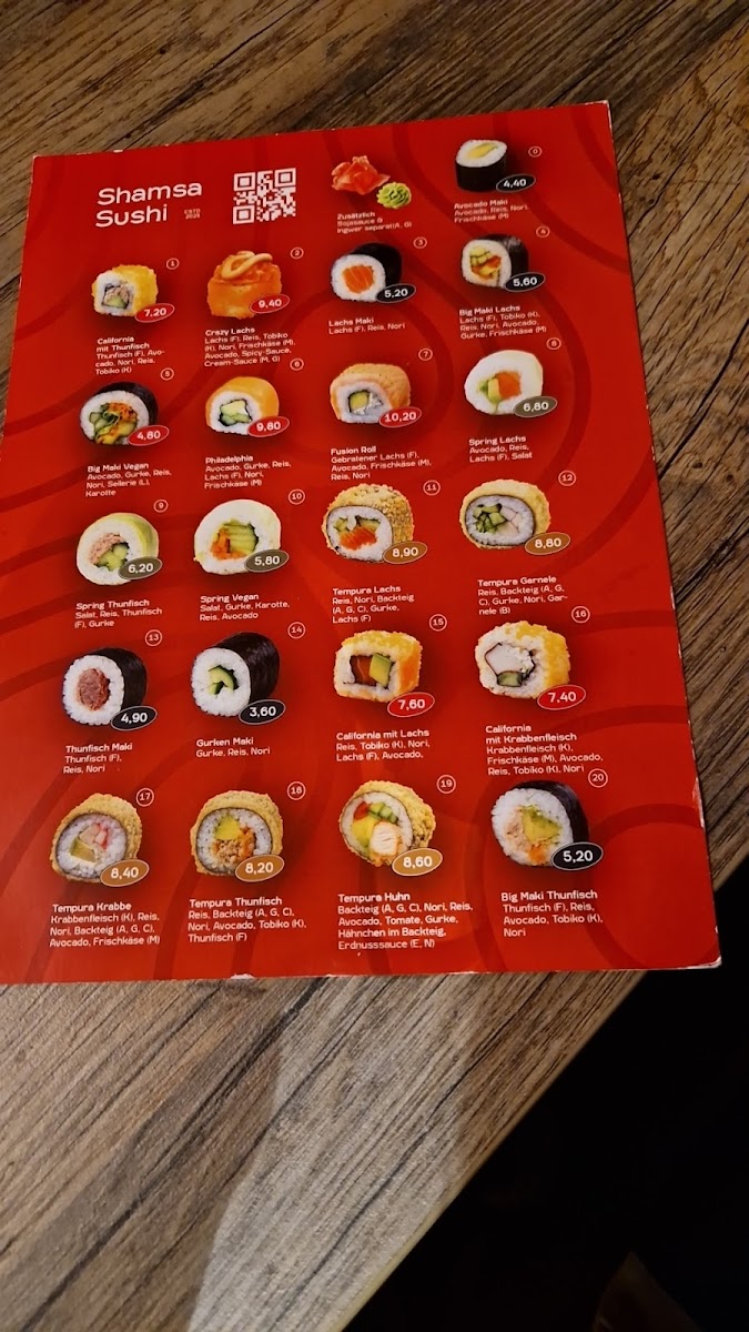 Shamsa Sushi Photo Menu 5