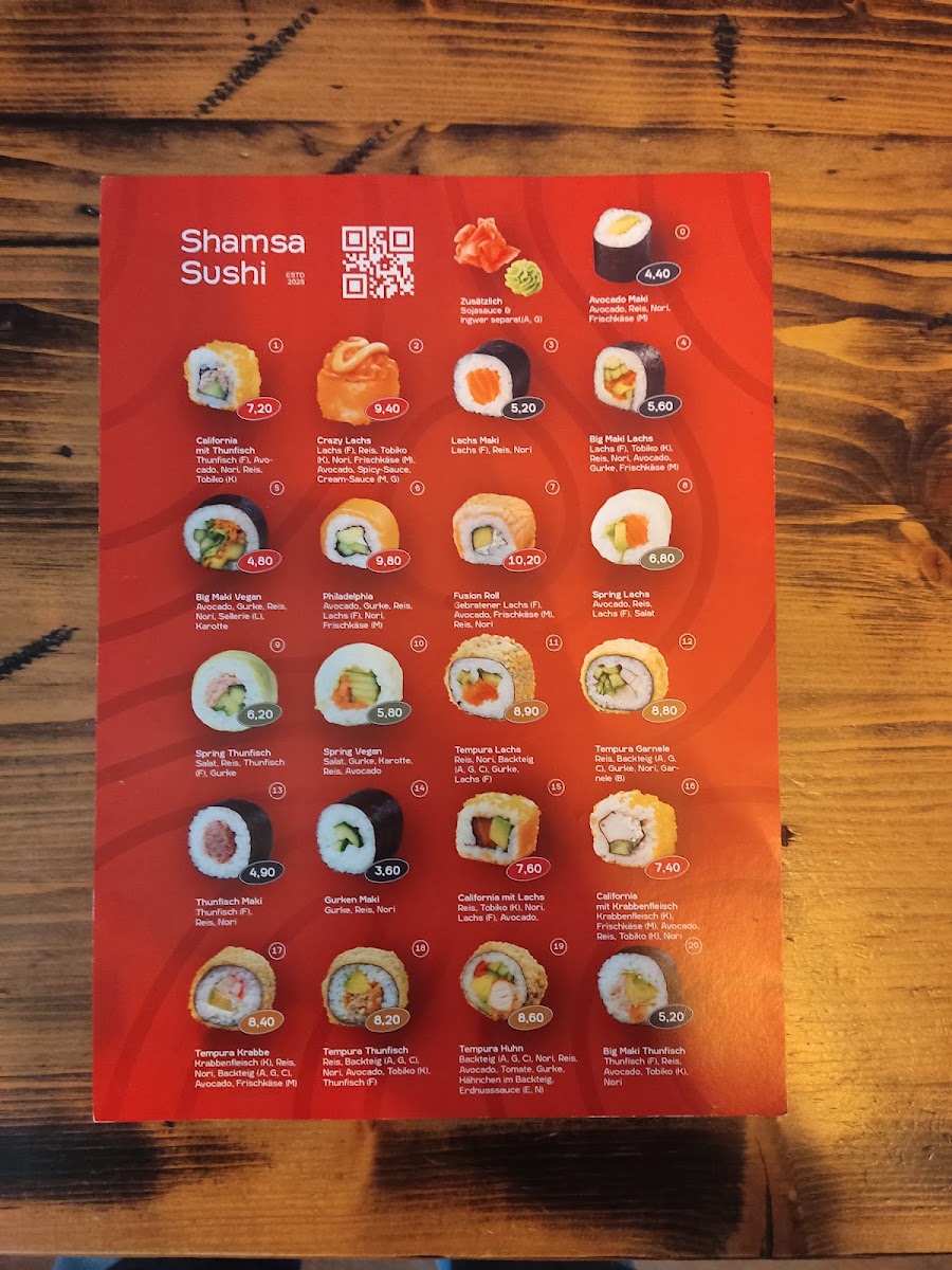 Shamsa Sushi Photo Menu 6