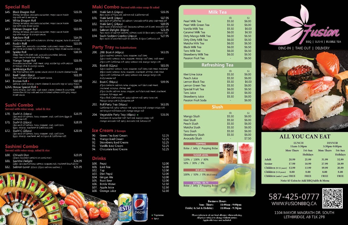 Fusion BBQ Hotpot & Sushi All You Can Eat Photo Menu 3