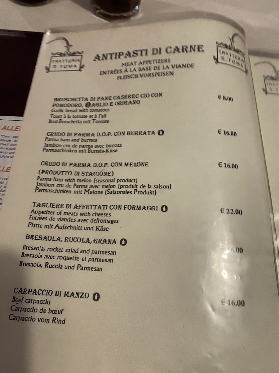 Trattoria Pizzeria San Toma' Photo Menu 6