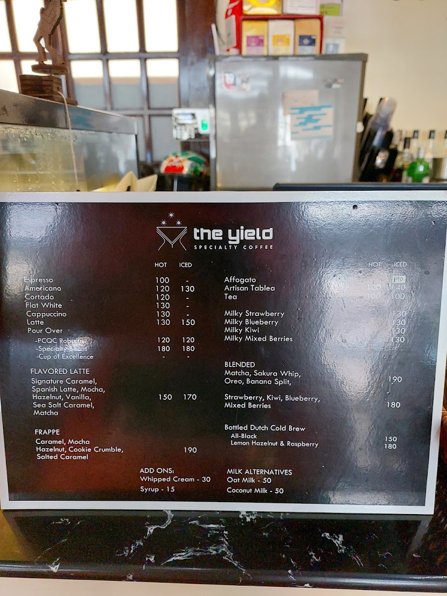 The Yield Specialty Coffee Photo Menu 4