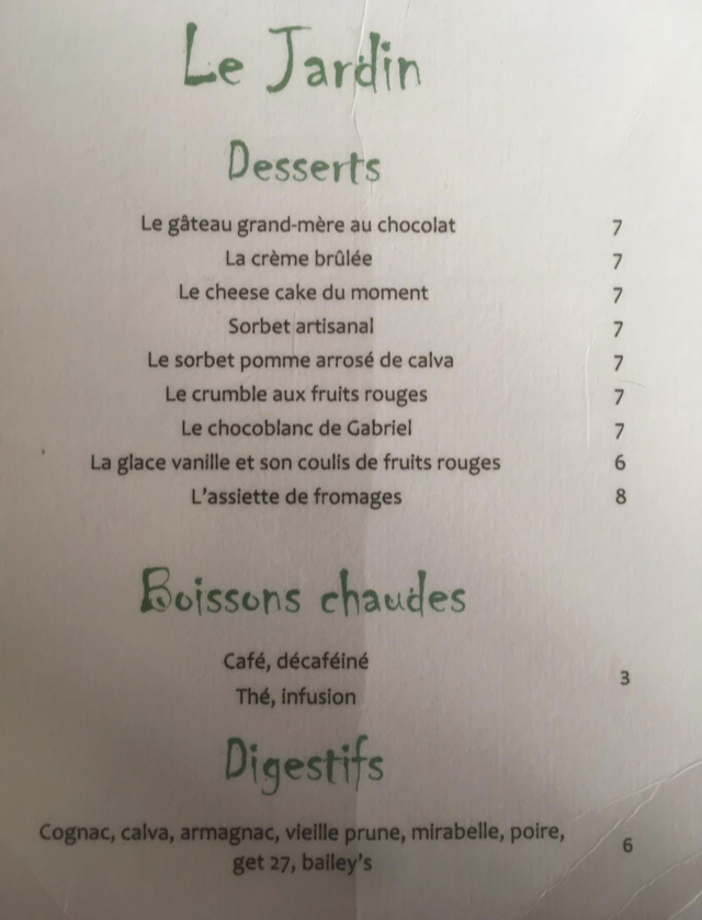 Le Jardin d'en Face Photo Menu 10