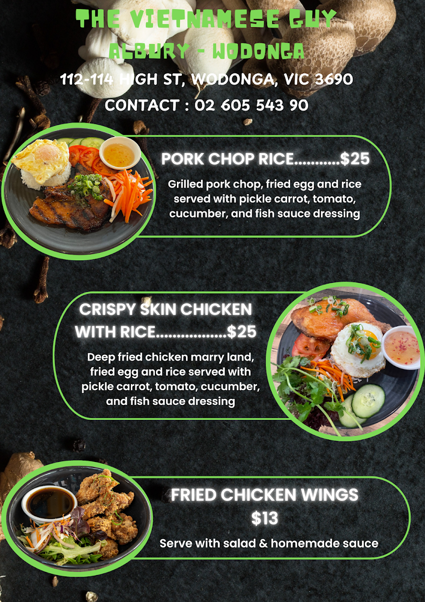 The Vietnamese Guy Albury Wodonga Photo Menu 3