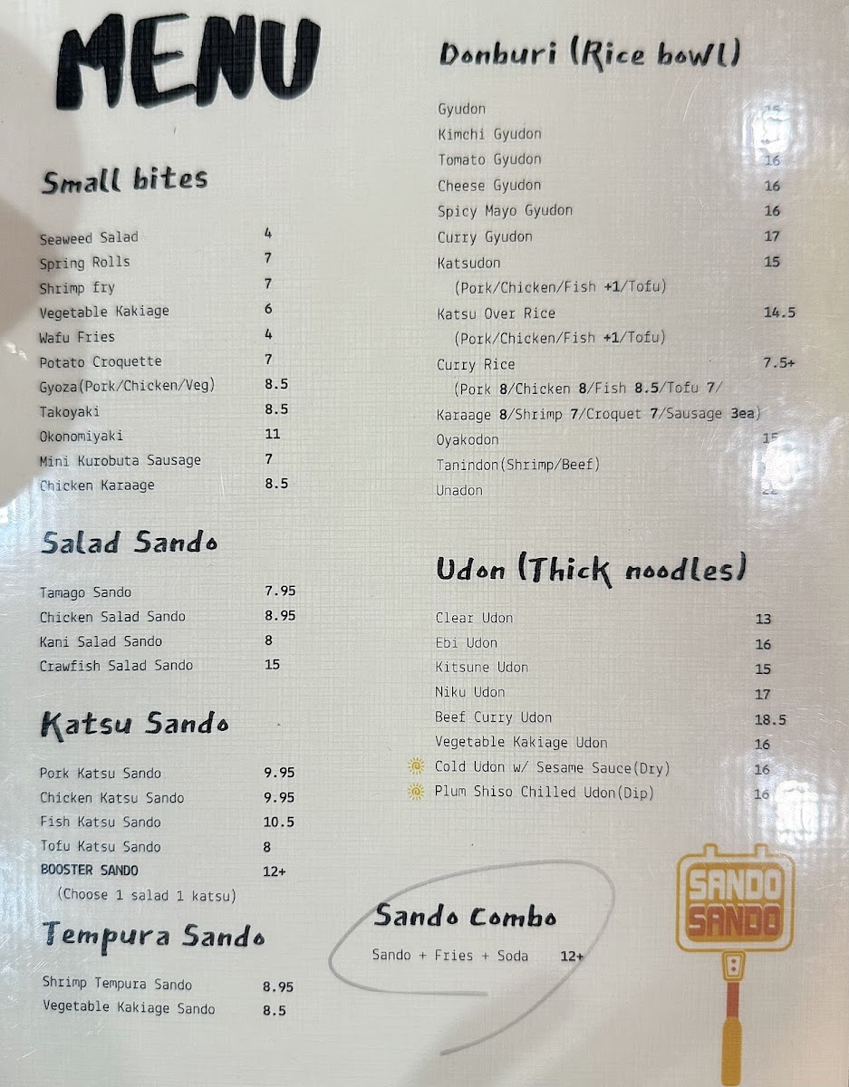 Sando Cafe Photo Menu 5