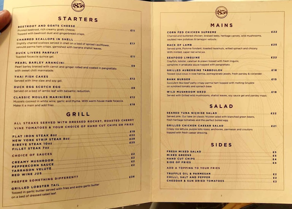 1858 Bar & Restaurant Photo Menu 1