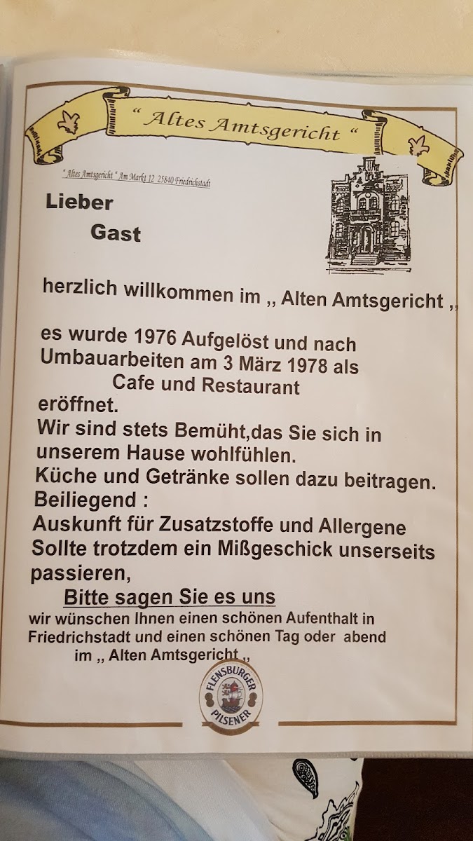 Restaurant Altes Amtsgericht Photo Menu 2