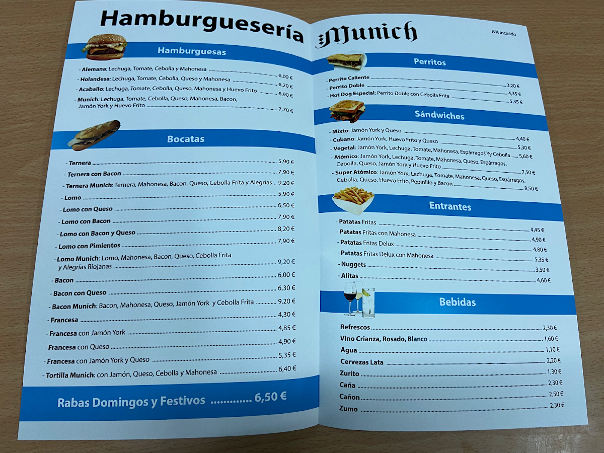 Hamburguesería Munich Photo Menu 3