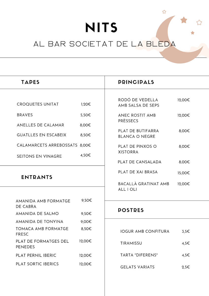 Bar/Restaurant Centre La Bleda Cal Manel Photo Menu 6
