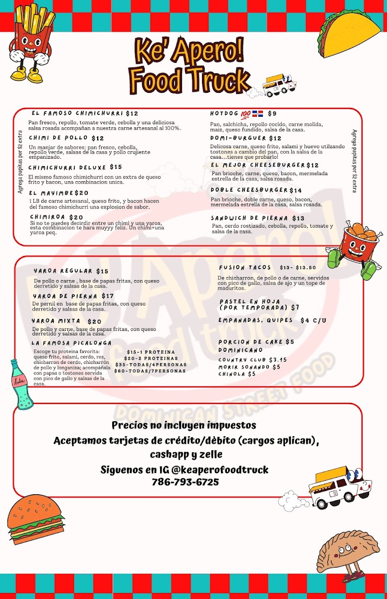 Ke’ Apero Food Truck Photo Menu 1