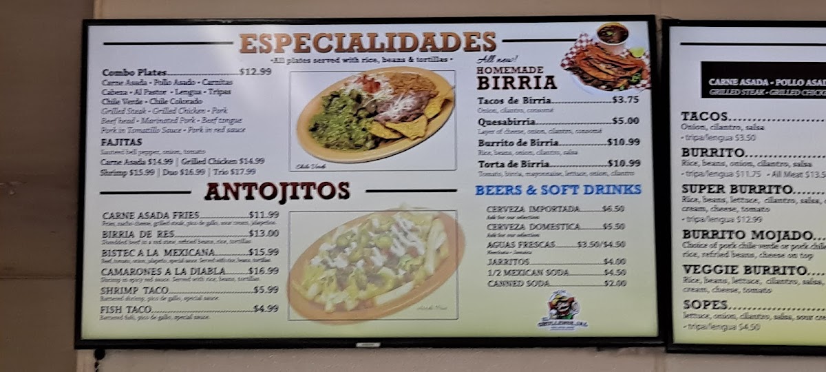 El Grullense Photo Menu 2