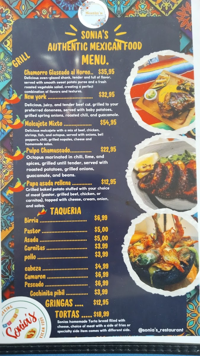 Sonia’s Restaurant & Banquet Hall Photo Menu 5