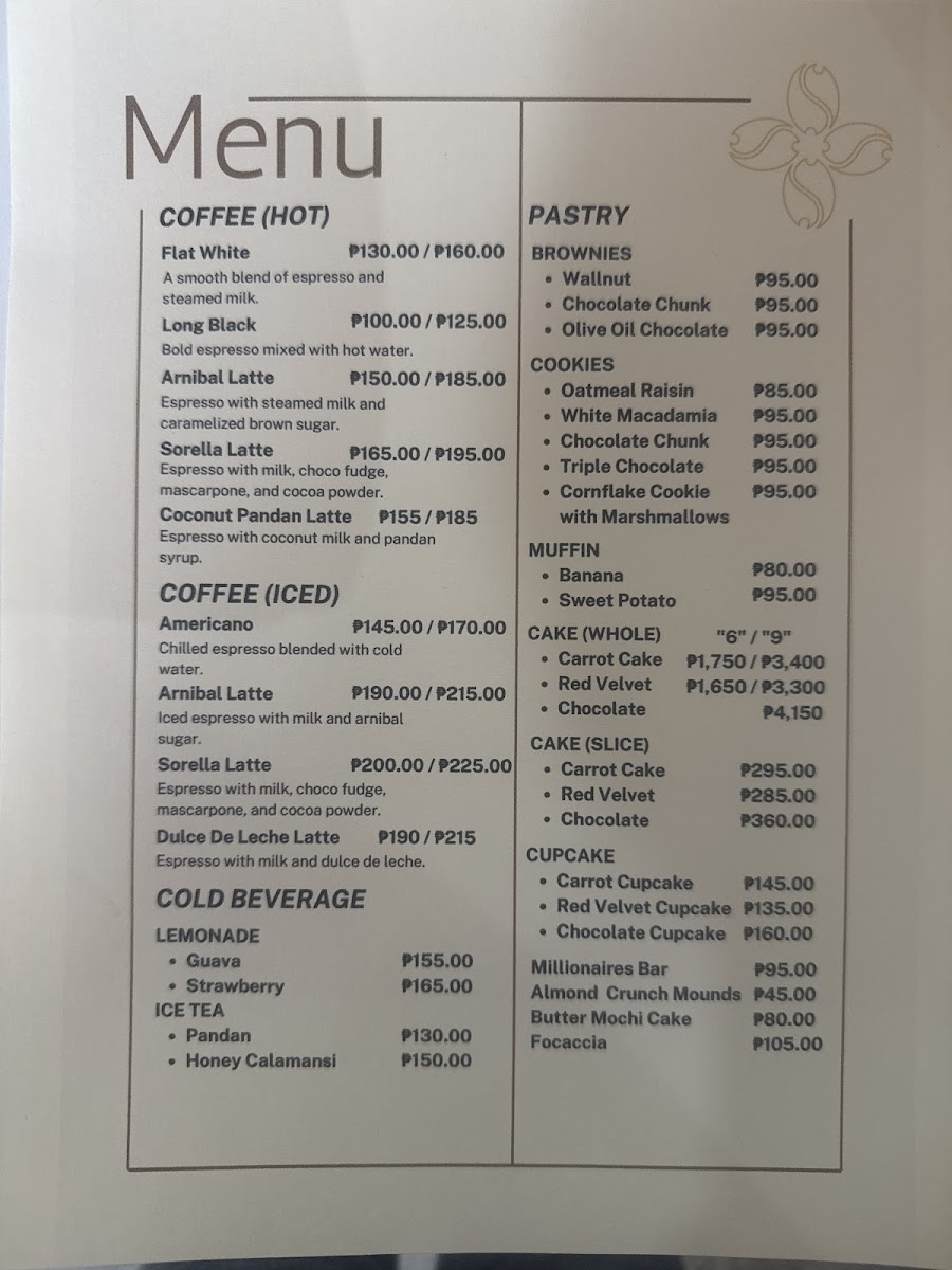 Sorella Cafe & Restaurant Photo Menu 1