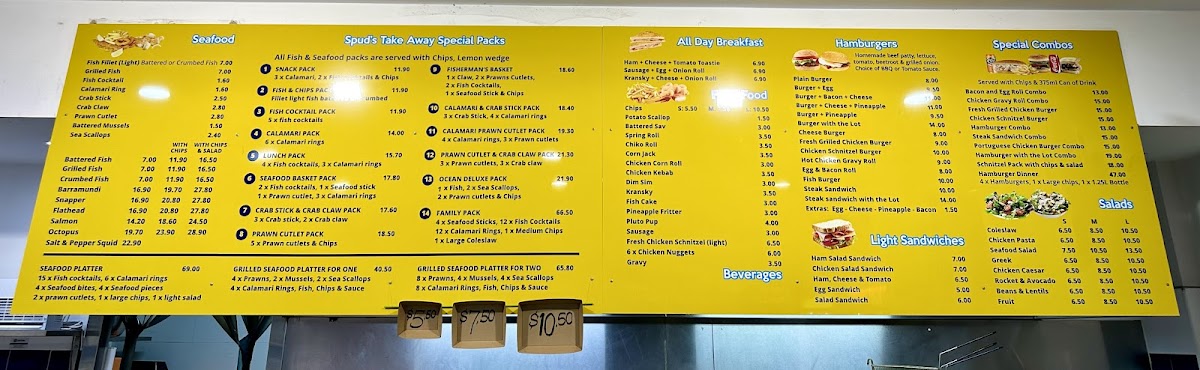 Spuds Seafood & Grill Photo Menu 2