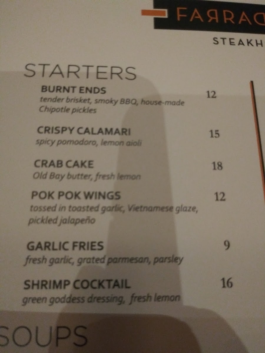 Farraddays Steakhouse Photo Menu 3