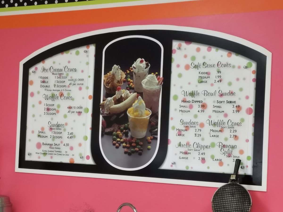 Mooney's Ice Cream Parlor Photo Menu 1