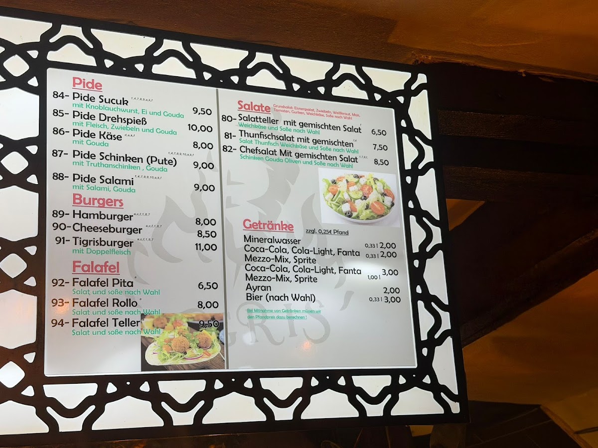 Tigris Grillhaus Photo Menu 1