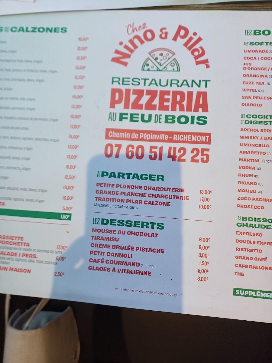 Chez Nino et Pilar Photo Menu 3