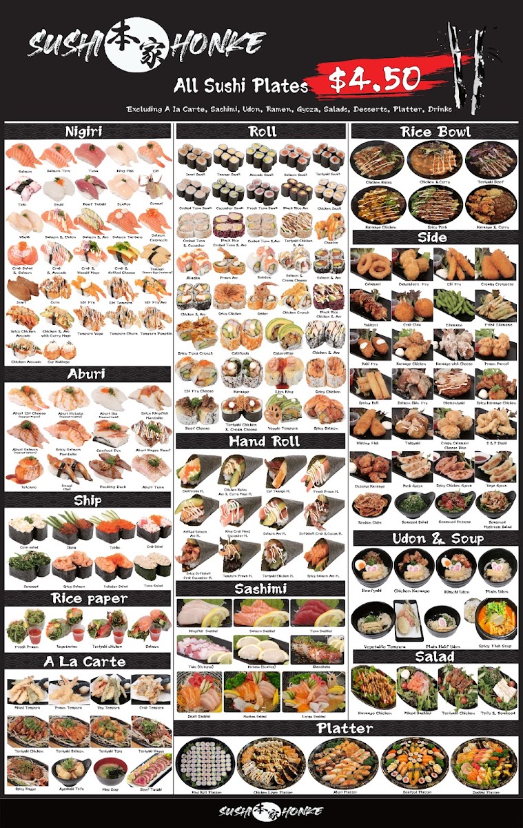 Sushi Honke Brookside Photo Menu 1