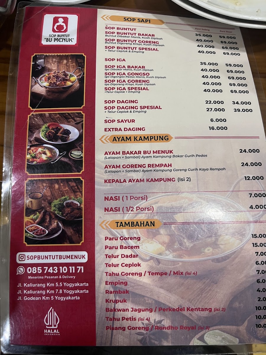 Sop Buntut Bu Menuk 3 (Jalan Godean) Photo Menu 10