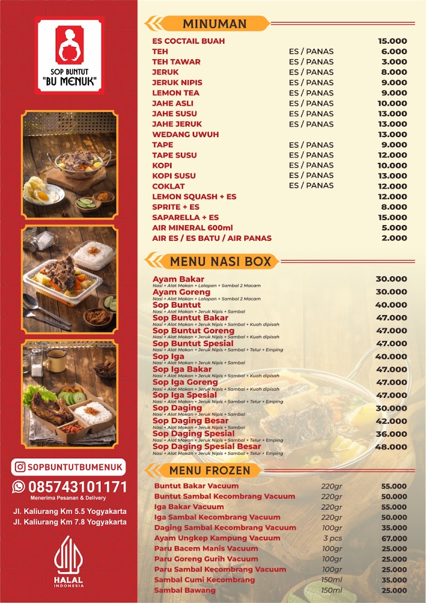 Sop Buntut Bu Menuk 3 (Jalan Godean) Photo Menu 2