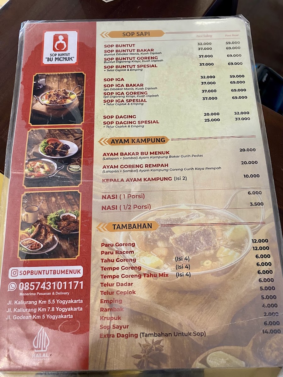 Sop Buntut Bu Menuk 3 (Jalan Godean) Photo Menu 3