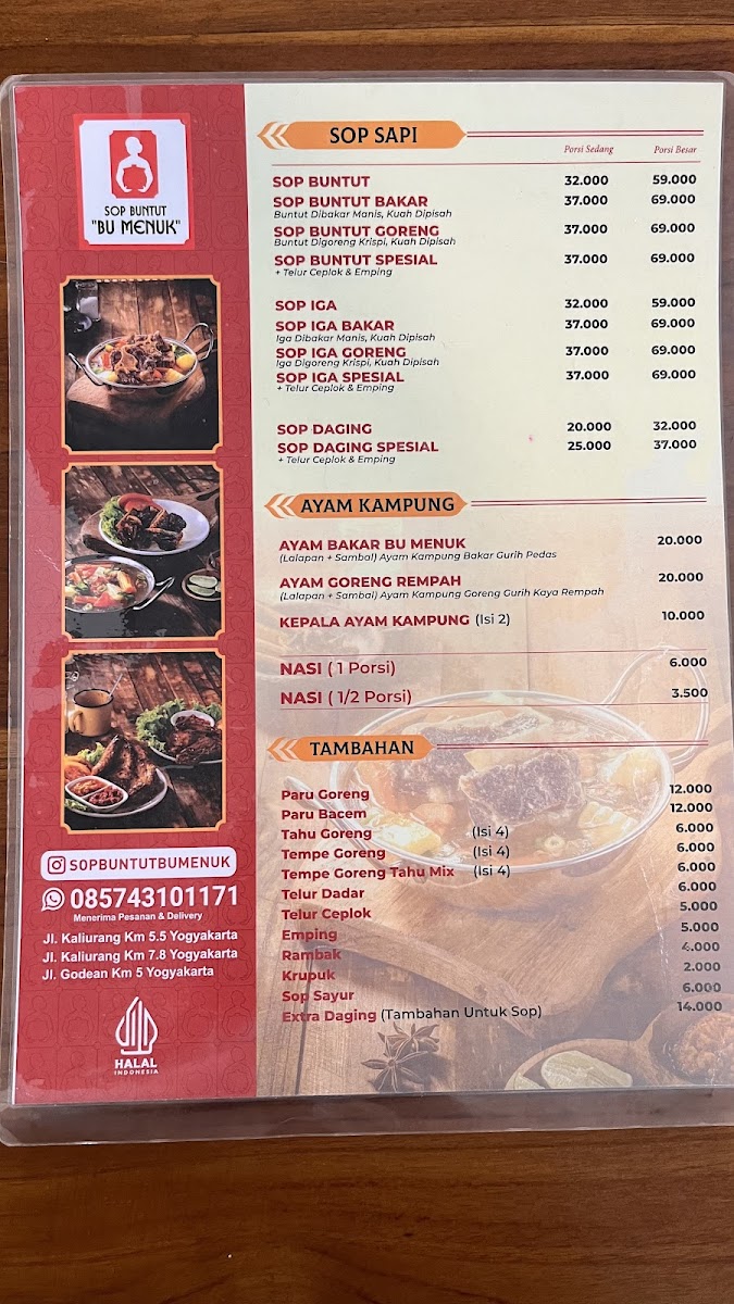 Sop Buntut Bu Menuk 3 (Jalan Godean) Photo Menu 4