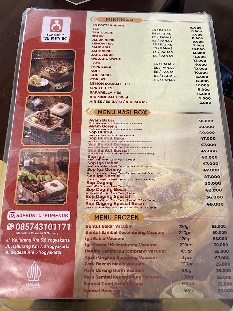 Sop Buntut Bu Menuk 3 (Jalan Godean) Photo Menu 5