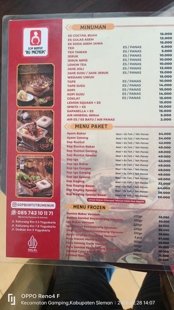Sop Buntut Bu Menuk 3 (Jalan Godean) Photo Menu 6