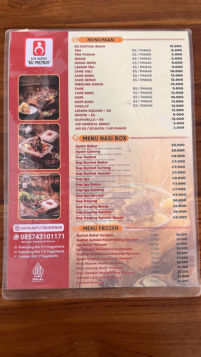 Sop Buntut Bu Menuk 3 (Jalan Godean) Photo Menu 7