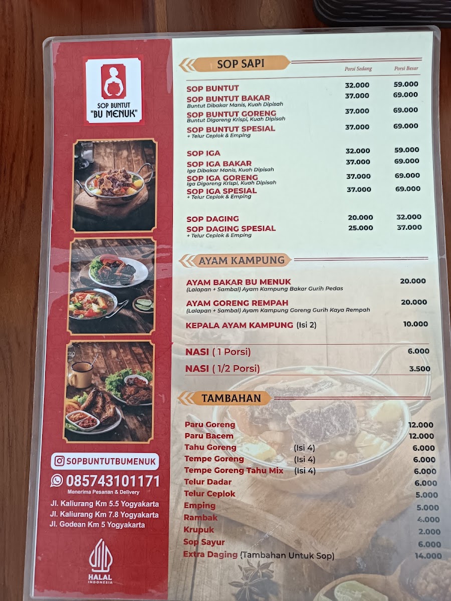 Sop Buntut Bu Menuk 3 (Jalan Godean) Photo Menu 8