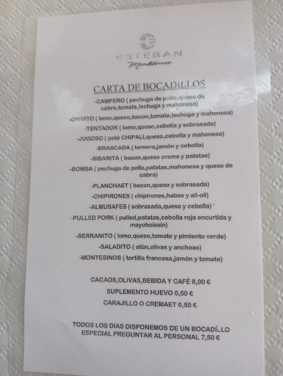 Restaurante Esteban Montesinos Photo Menu 1