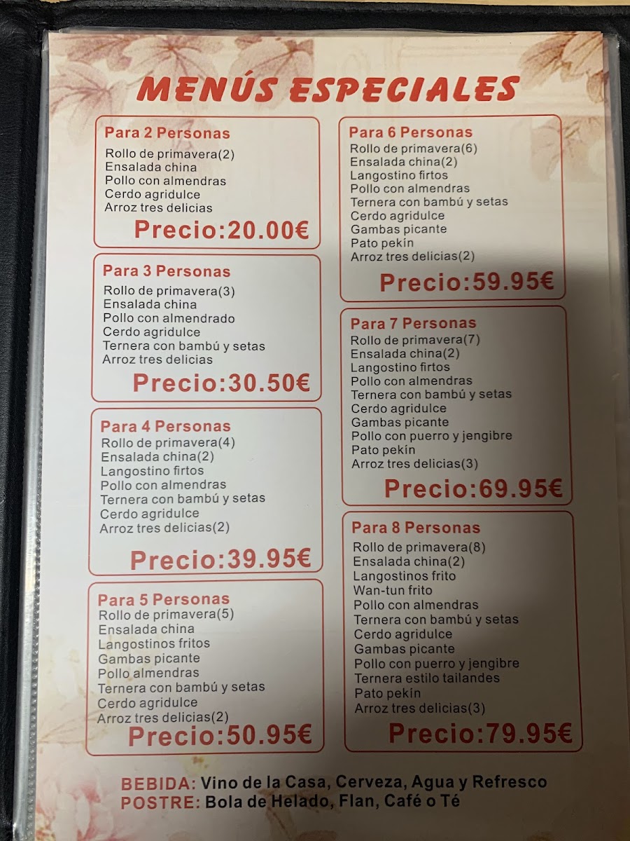 Restaurante Chino Mediterráneo Photo Menu 3