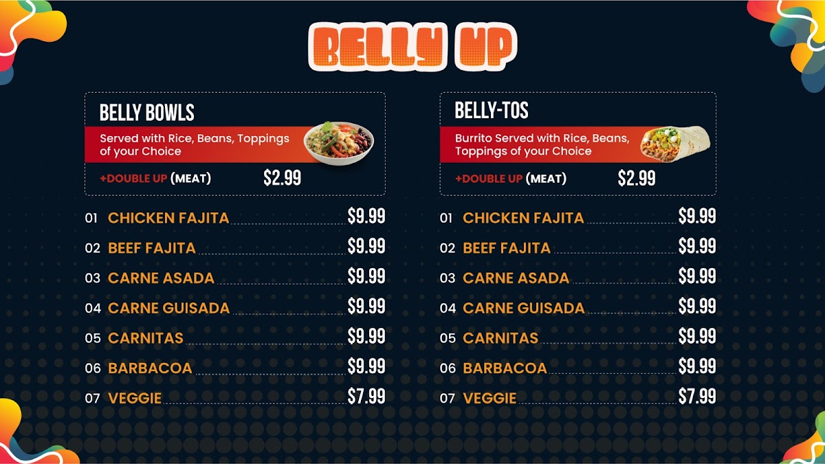 Belly Up Mexican Grill Photo Menu 1