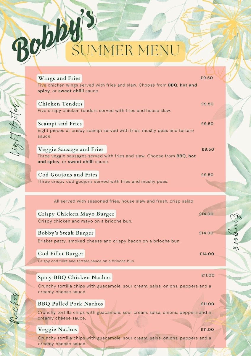 Bobby's Ice Cream Parlour Photo Menu 2
