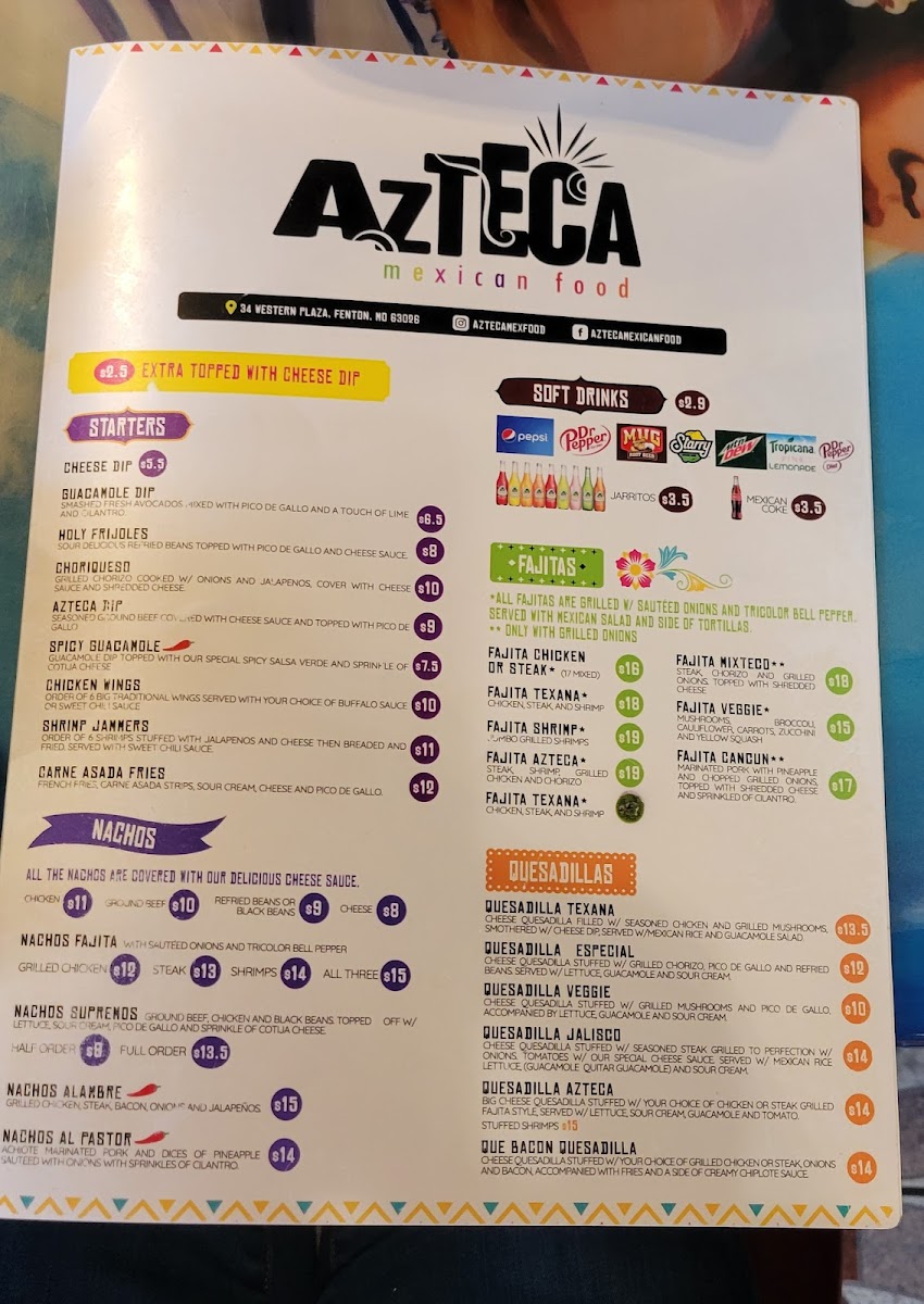 Azteca Mexican Restaurant Photo Menu 4