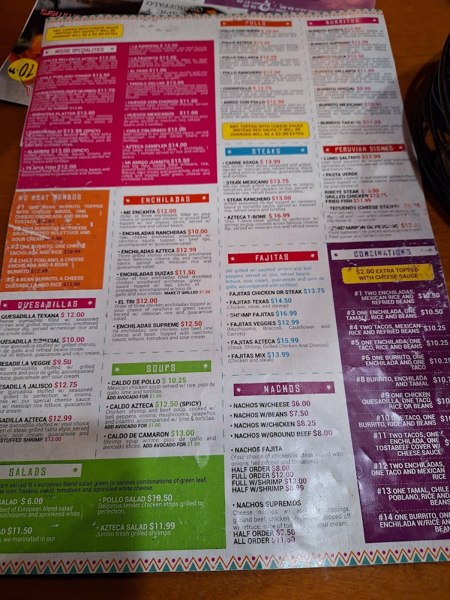 Azteca Mexican Restaurant Photo Menu 5